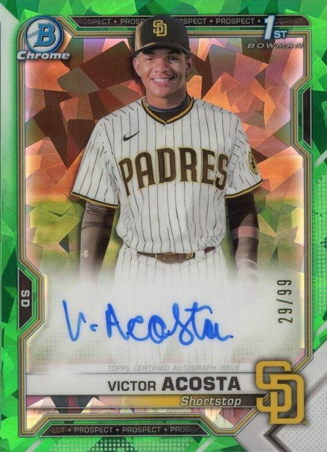 2021 Bowman Chrome Prospect Autographs Victor Acosta #CPAVA Baseball Card