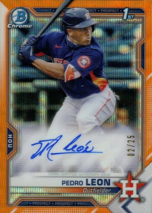 2021 Bowman Chrome Prospect Autographs Pedro Leon #CPAPL Baseball Card
