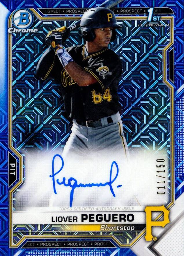 2021 Bowman Chrome Prospect Autographs Liover Peguero #CPALP Baseball Card