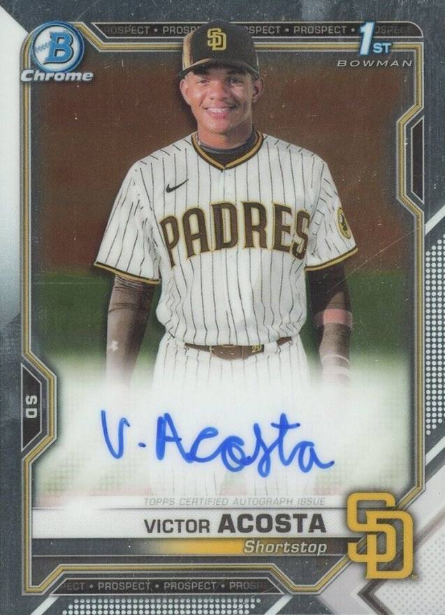 2021 Bowman Chrome Prospect Autographs Victor Acosta #CPAVA Baseball Card