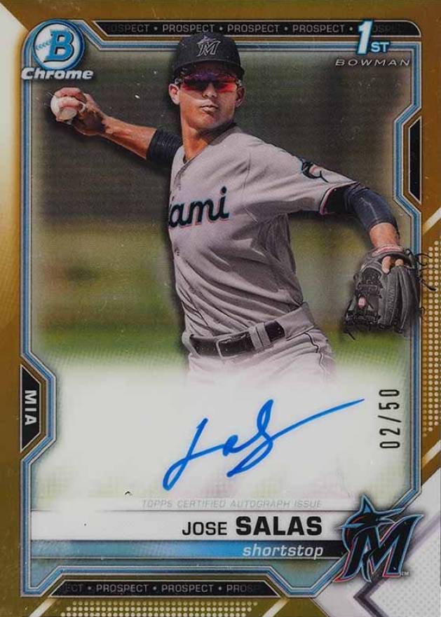 2021 Bowman Chrome Prospect Autographs Jose Salas #CPAJS Baseball Card