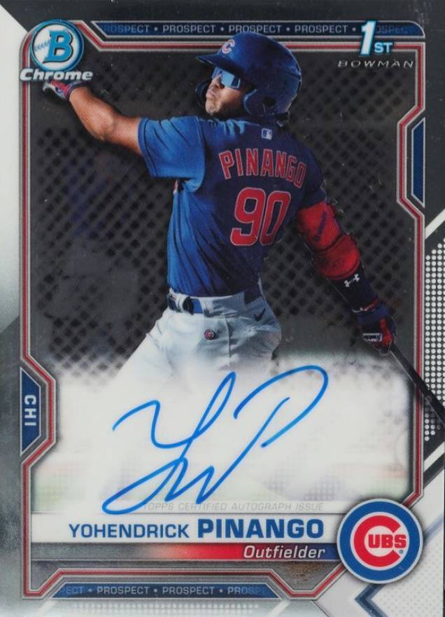 2021 Bowman Chrome Prospect Autographs Yohendrick Pinango #CPAYP Baseball Card