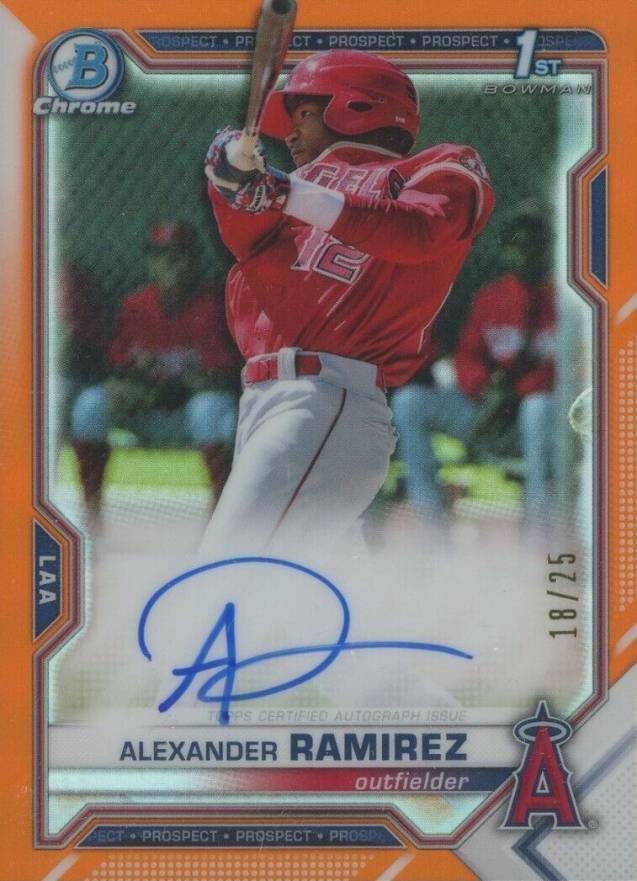 2021 Bowman Chrome Prospect Autographs Alexander Ramirez #CPAARA Baseball Card