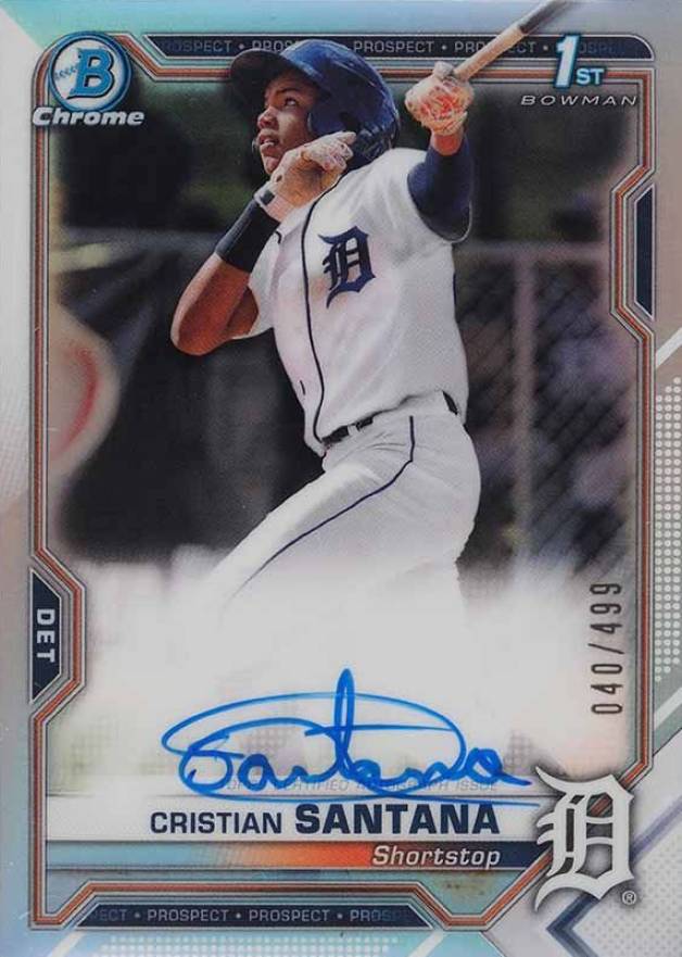 2021 Bowman Chrome Prospect Autographs Cristian Santana #CPACS Baseball Card