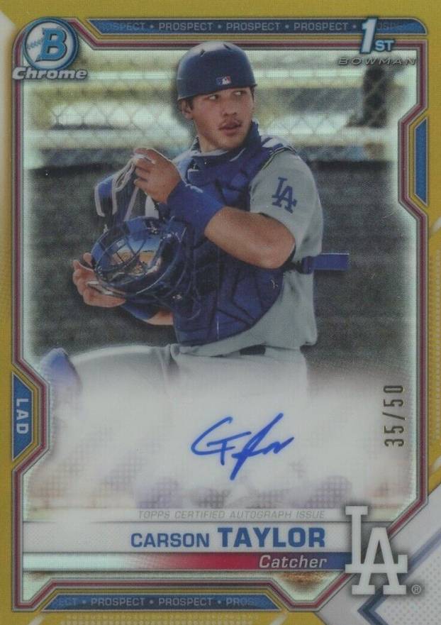 2021 Bowman Chrome Prospect Autographs Carson Taylor #CPACT Baseball Card