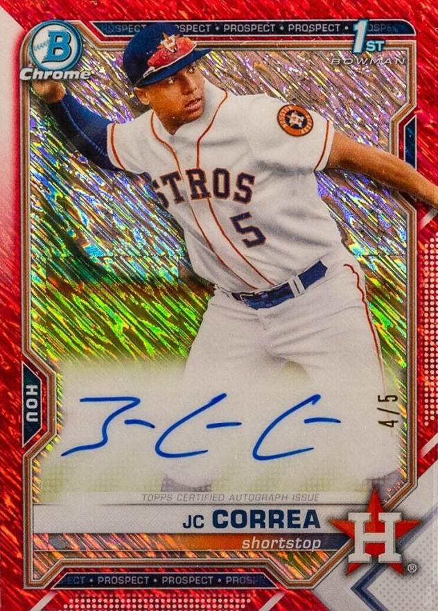 2021 Bowman Chrome Prospect Autographs JC Correa #CPAJCO Baseball Card