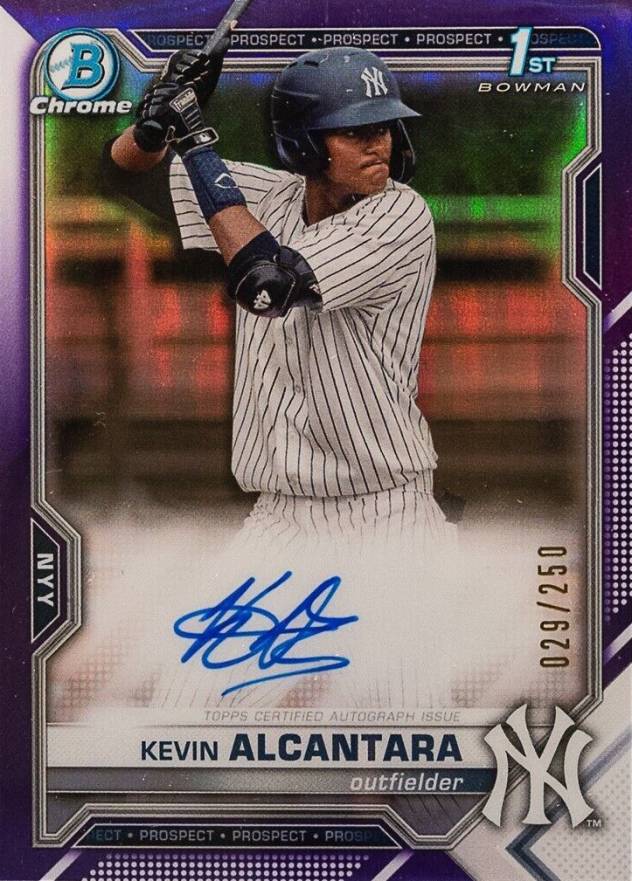 2021 Bowman Chrome Prospect Autographs Kevin Alcantara #CPAKA Baseball Card