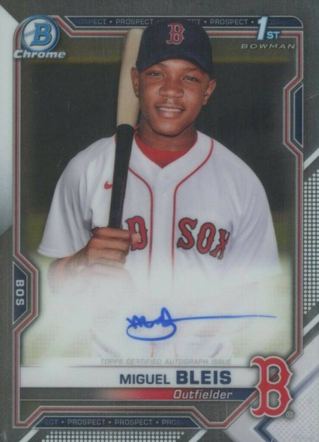 2021 Bowman Chrome Prospect Autographs Miguel Bleis #CPAMBL Baseball Card