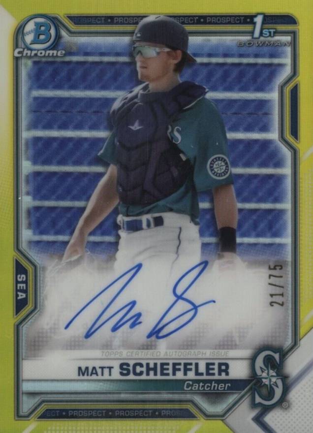 2021 Bowman Chrome Prospect Autographs Matt Scheffler #CPAMSC Baseball Card