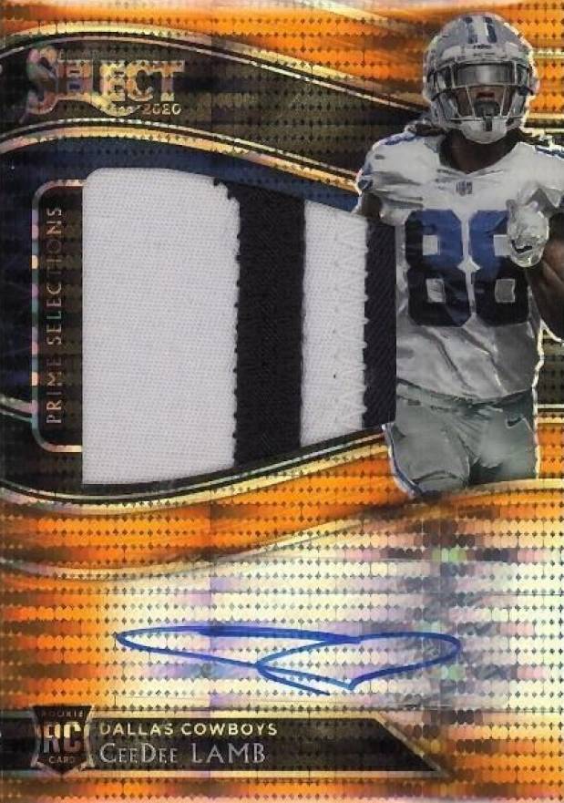 2020 Panini Select Prime Selections Prizm Signatures Ceedee Lamb #PSSCDL Football Card