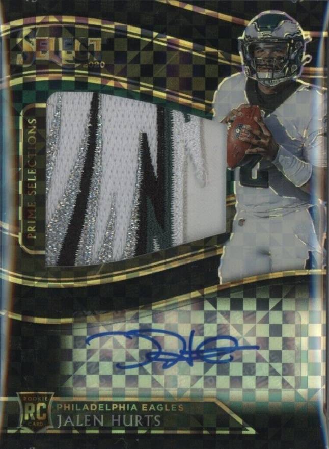 2020 Panini Select Prime Selections Prizm Signatures Jalen Hurts #PSSJHU Football Card