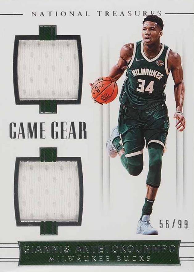 2017 Panini National Treasures Game Gear Duals Giannis Antetokounmpo #24 Basketball Card