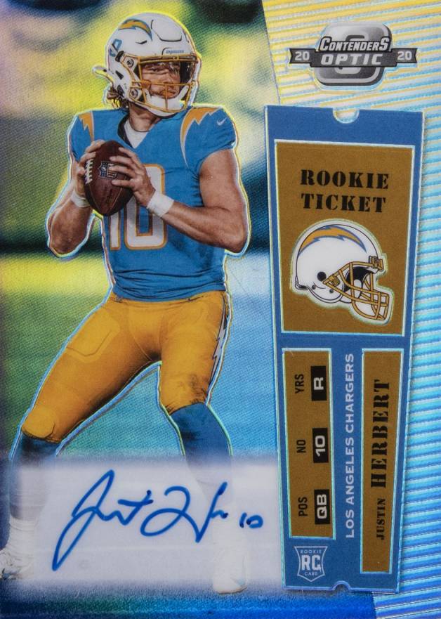 2020 Panini Contenders Optic 2000 Contenders Throwback Rookie Autographs Justin Herbert #JH Football Card