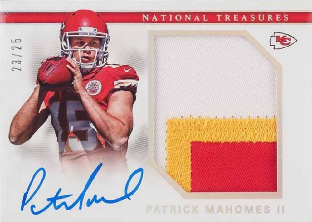 2017 Panini National Treasures Rookie Material Signatures RPS Patrick Mahomes II #PM Football Card