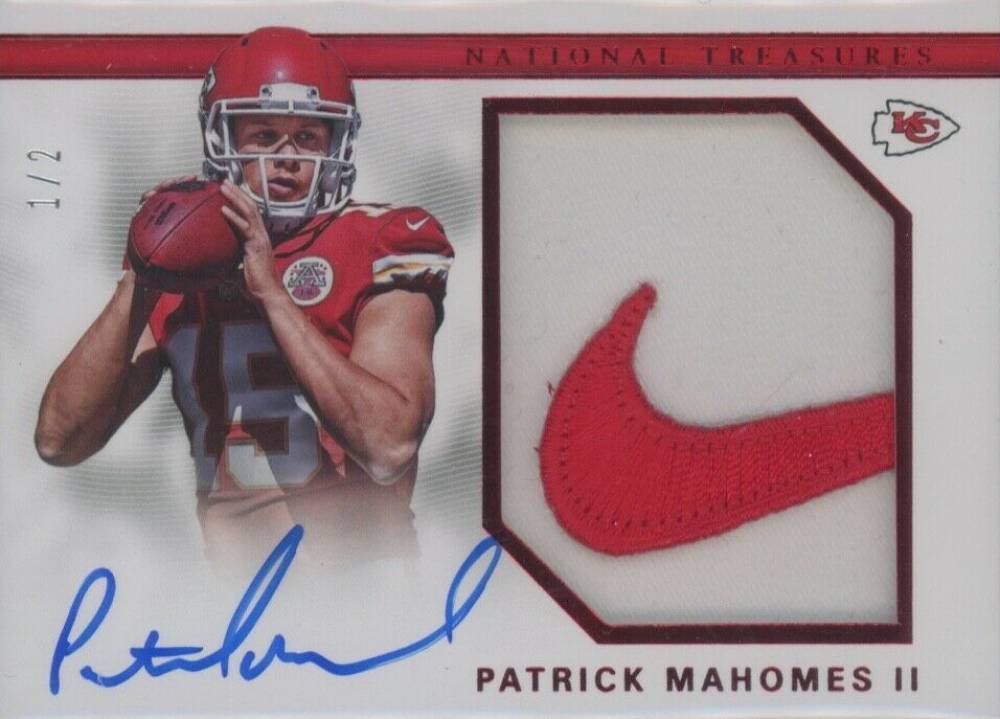 2017 Panini National Treasures Rookie Material Signatures RPS Patrick Mahomes II #PM Football Card