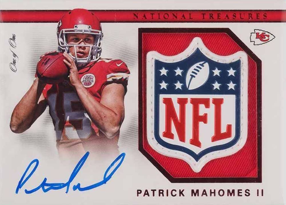 2017 Panini National Treasures Rookie Material Signatures RPS Patrick Mahomes II #PM Football Card