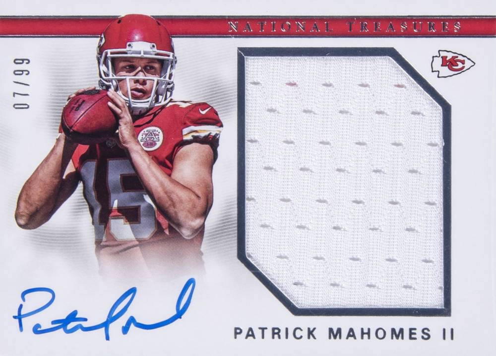 2017 Panini National Treasures Rookie Material Signatures RPS Patrick Mahomes II #PM Football Card