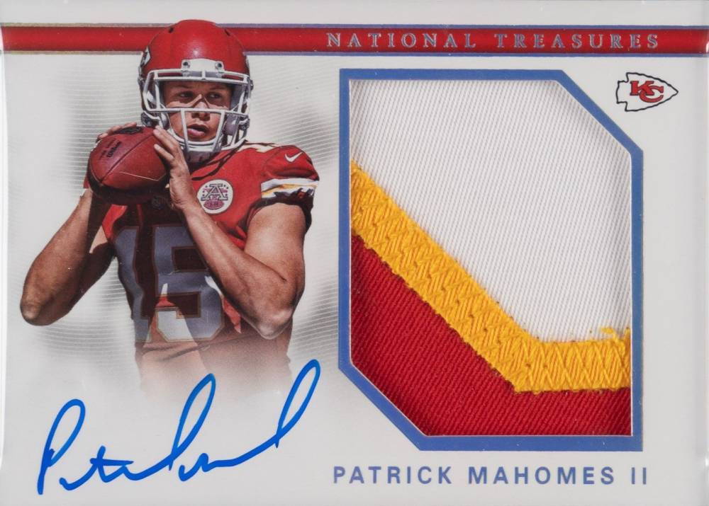 2017 Panini National Treasures Rookie Material Signatures RPS Patrick Mahomes II #PM Football Card