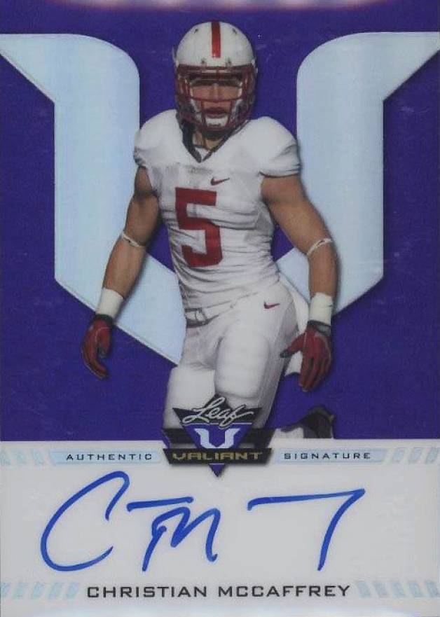 2017 Leaf Valiant Autographs Christian McCaffrey #CM1 Football Card