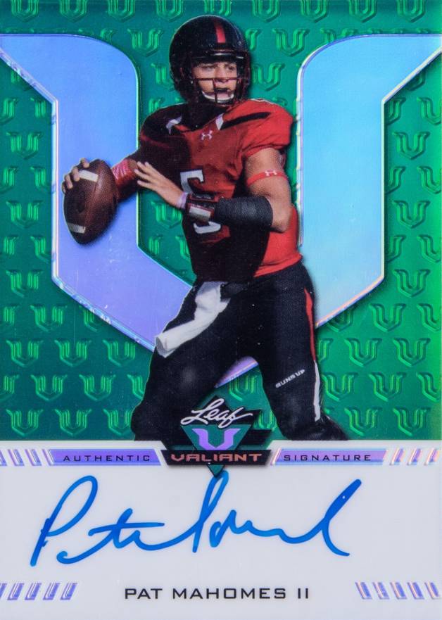 2017 Leaf Valiant Autographs Patrick Mahomes II #PM1 Football Card