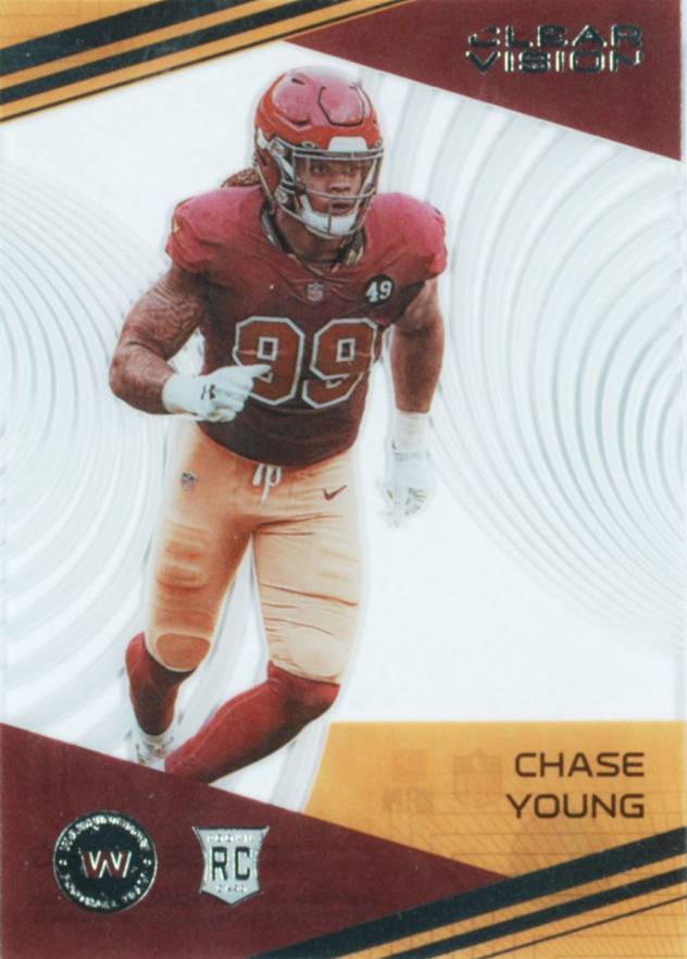 2020 Panini Chronicles Clear Vision Rookies Chase Young #CV27 Football Card