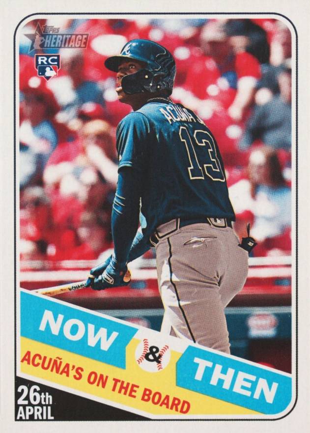 2018 Topps Heritage Now & Then Ronald Acuna Jr. #NT-14 Baseball Card