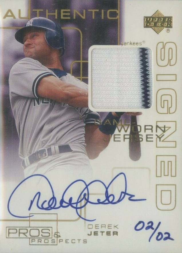 2000 Upper Deck Pros & Prospects Signature Jersey Derek Jeter #N-DJ Baseball Card