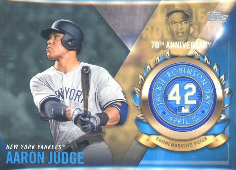 2017 Topps Jackie Robinson Day Commemorative Logo Patches Aaron Judge #AJU Baseball Card