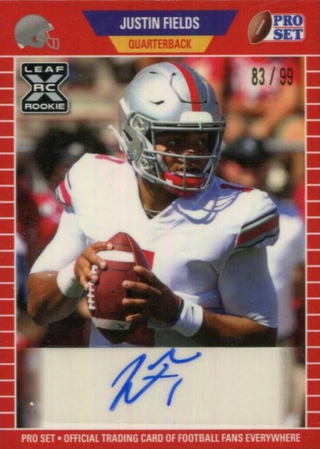 2021 Leaf Pro Set Autographs Justin Fields #PSA2 Football Card