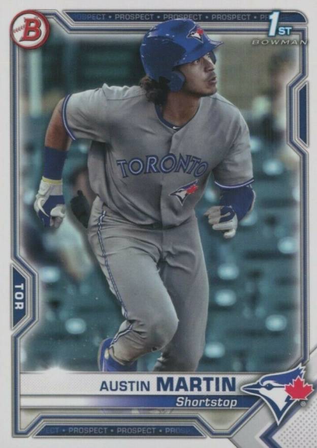 2021 Bowman Paper Prospects Austin Martin #BP87 Baseball Card