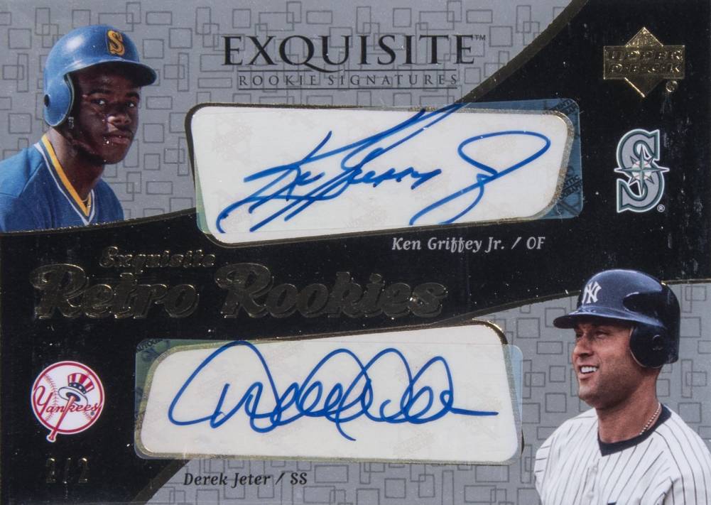 2007 Upper Deck Exquisite Collection Rookie Signatures Retro Rookie Duals Autographs Ken Griffey Jr./Derek Jeter #RR-GJ Baseball Card