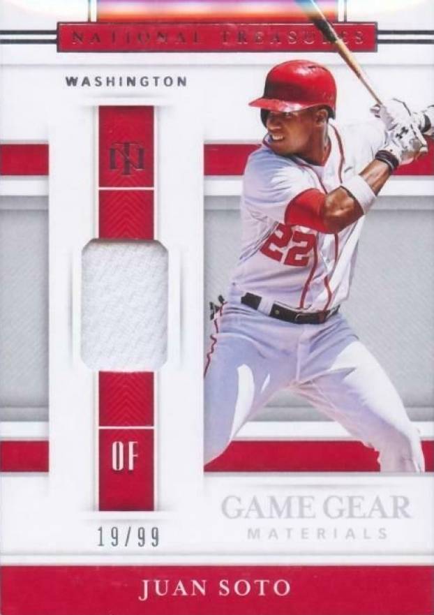 2020 Panini National Treasures Game Gear Materials Juan Soto #GGMJS Baseball Card