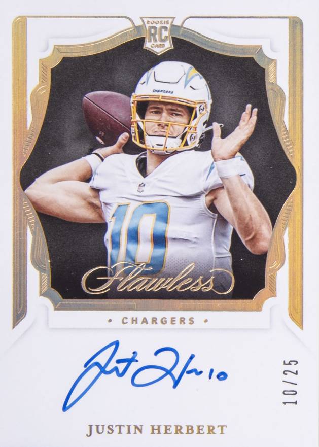 2020 Panini Flawless Rookie Shadow Signatures Justin Herbert #RSSJHE Football Card