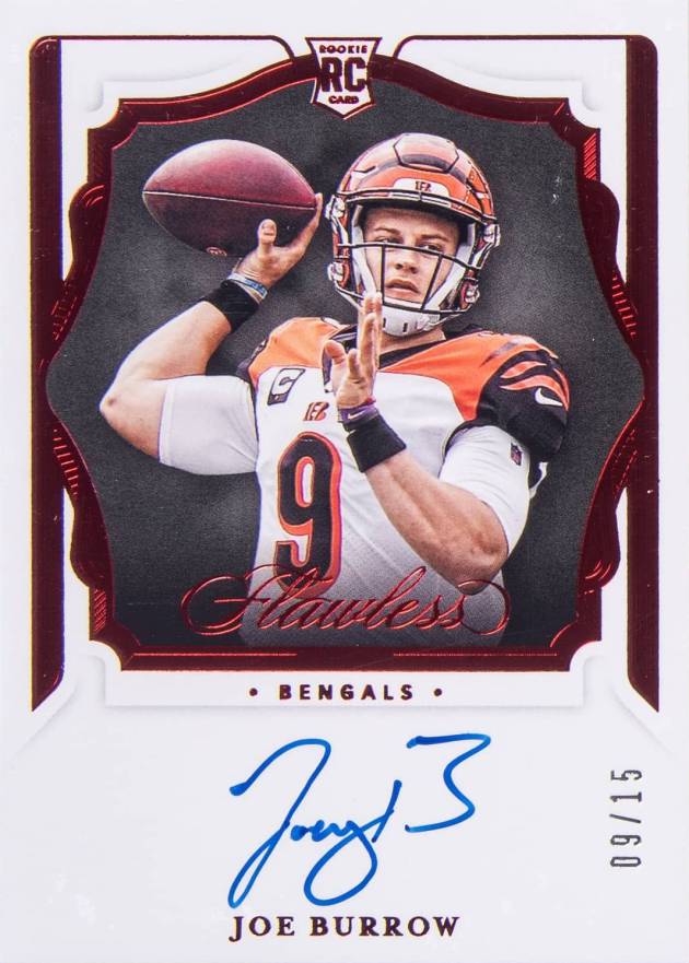 2020 Panini Flawless Rookie Shadow Signatures Joe Burrow #RSSJBU Football Card