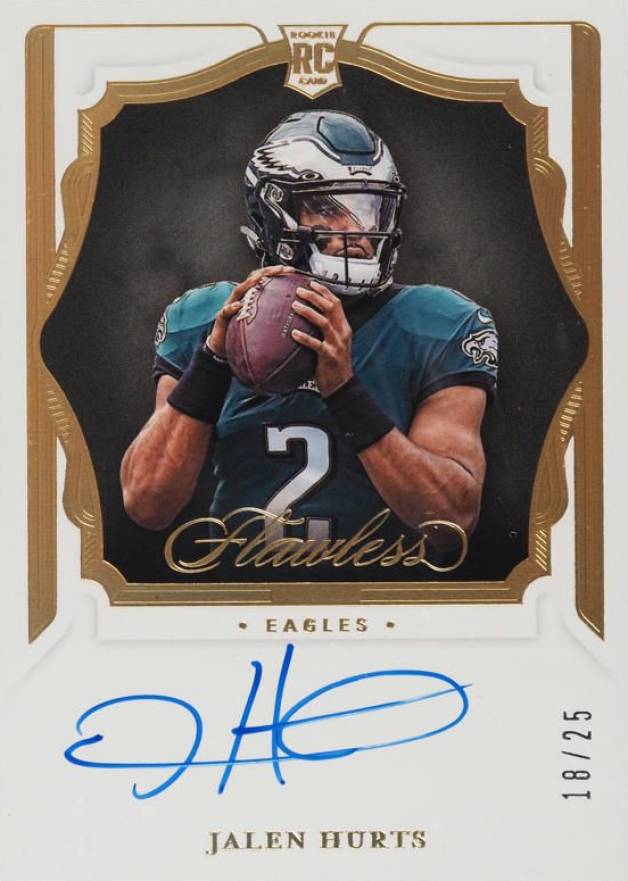 2020 Panini Flawless Rookie Shadow Signatures Jalen Hurts #RSSJHU Football Card