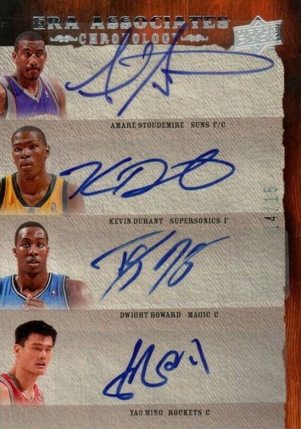 2007 Upper Deck Chronology ERA Associates Yao Ming/Dwight Howard/Amare Stoudemire/Kevin Durant #MHSD Basketball Card