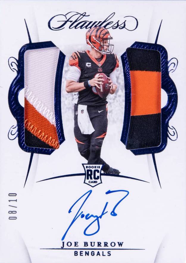 2020 Panini Flawless Rookie Dual Patch Autographs Joe Burrow #RDPAJB Football Card