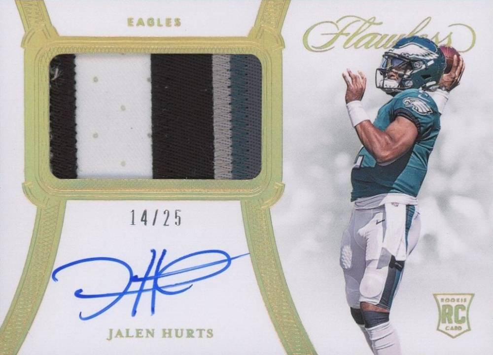 2020 Panini Flawless Rookie Patch Autograph Jalen Hurts #RPAJHU Football Card