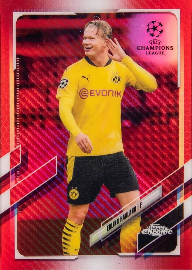 2020 Topps Chrome UEFA Champions League Erling Haaland #49 Soccer Card