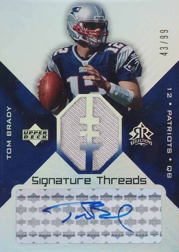 2004 Upper Deck Reflections Signature Threads Tom Brady #ST-TB Football Card