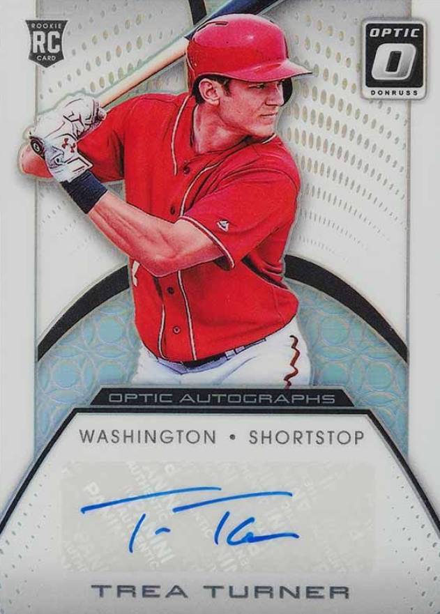 2016 Panini Donruss Optic Optics Autographs Trea Turner #OATT Baseball Card