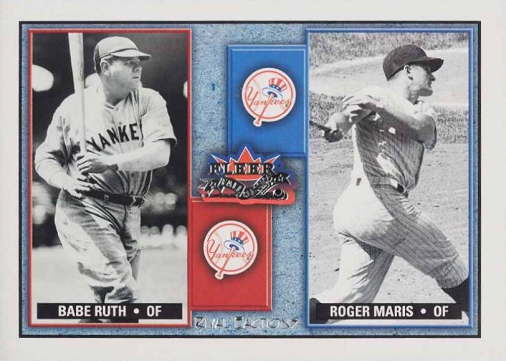 2002 Fleer Fall Classic Rival Factions Babe Ruth/Roger Maris #39 Baseball Card