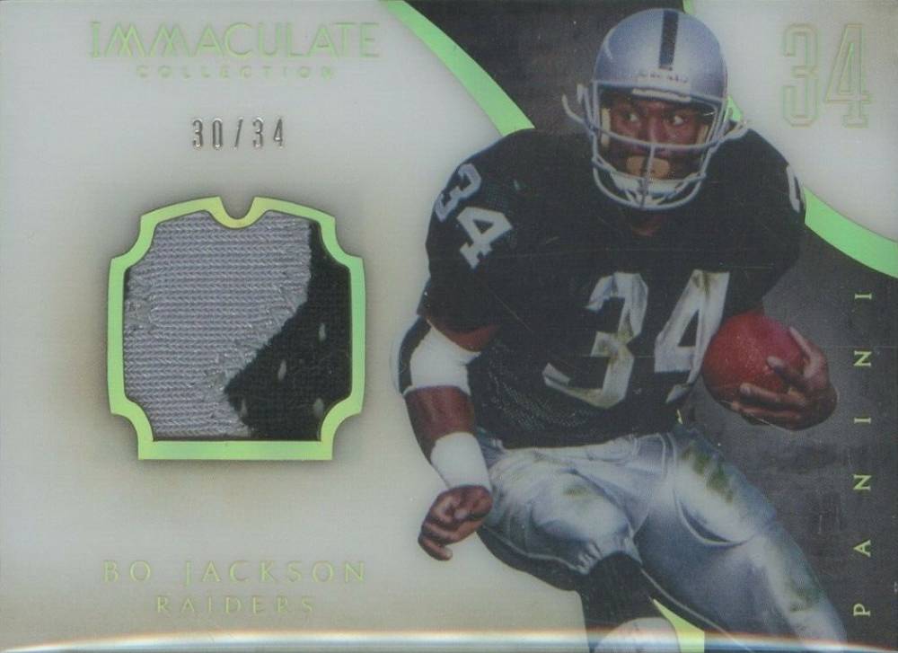 2014 Panini Immaculate Immaculate Numbers Memorabilia Bo Jackson #IN-BO Football Card