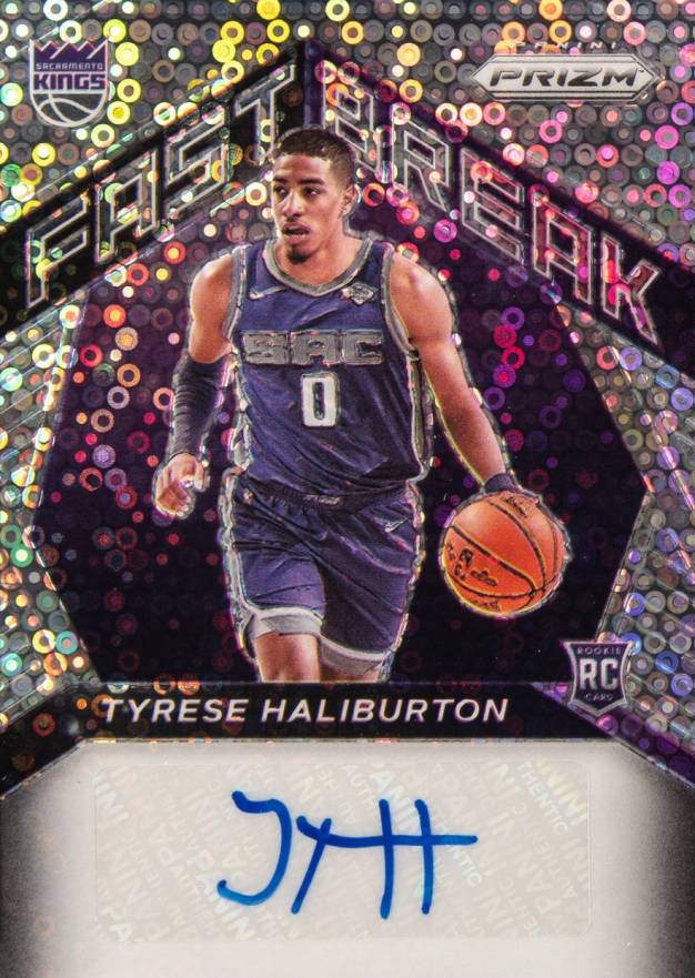 2020 Panini Prizm Fast Break Rookie Autographs Tyrese Haliburton #FRTHB Basketball Card