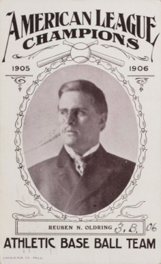 1906 Lincoln Publishing Philadelphia A's Reuben N. Oldring # Baseball Card