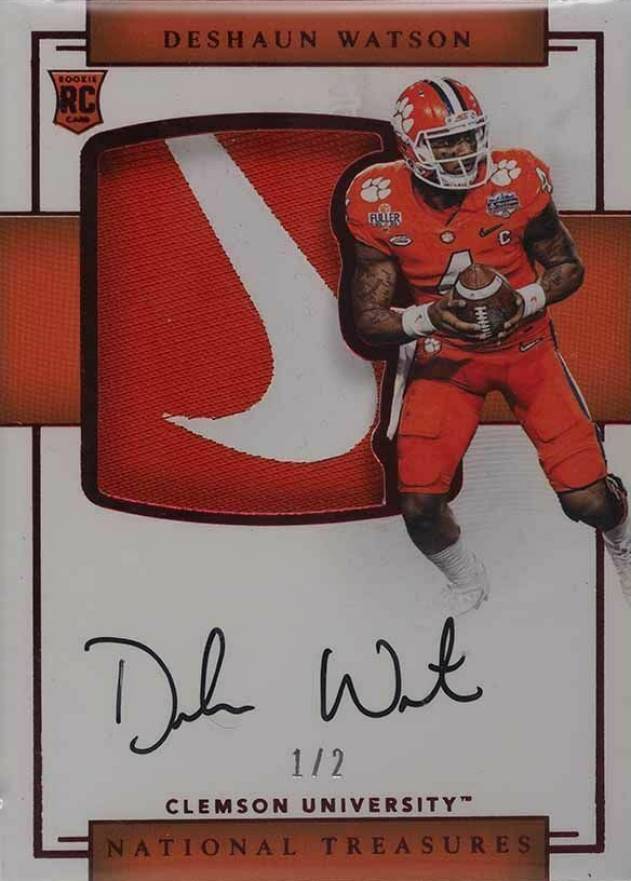 2017 Panini National Treasures Collegiate Deshaun Watson #105 Football Card