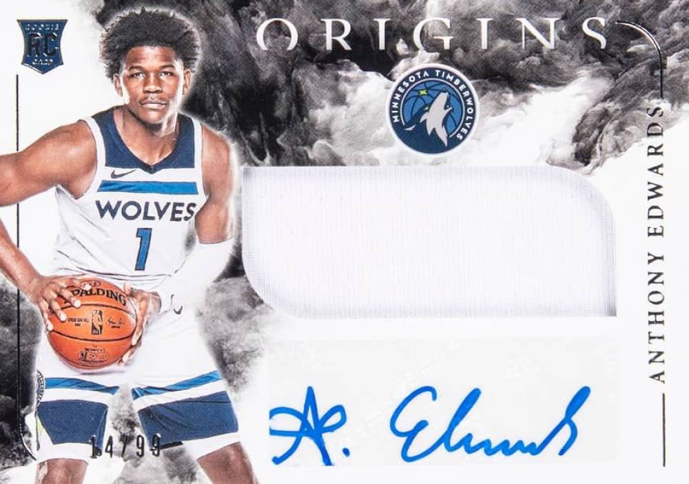 2020 Panini Origins Rookie Jersey Autographs Anthony Edwards #EDW Basketball Card