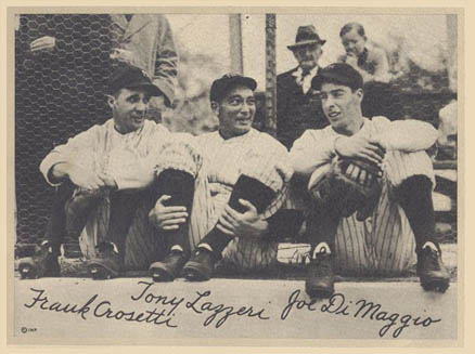 1936 Glossy Finish & Leather Frank Crosetti/Joe DI Maggio/Tony Lazzeri # Baseball Card