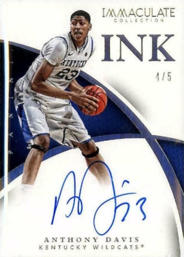 2015 Panini Immaculate Collegiate Ink Anthony Davis #5 Basketball Card