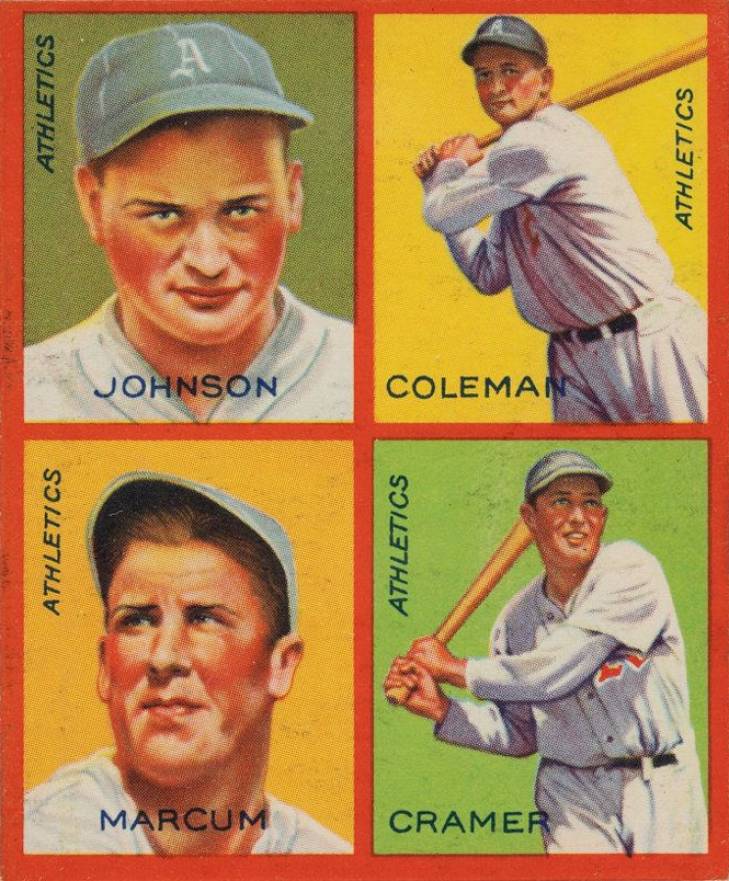 1935 Goudey 4-in-1 Coleman/Cramer/Johnson/Marcum # Baseball Card